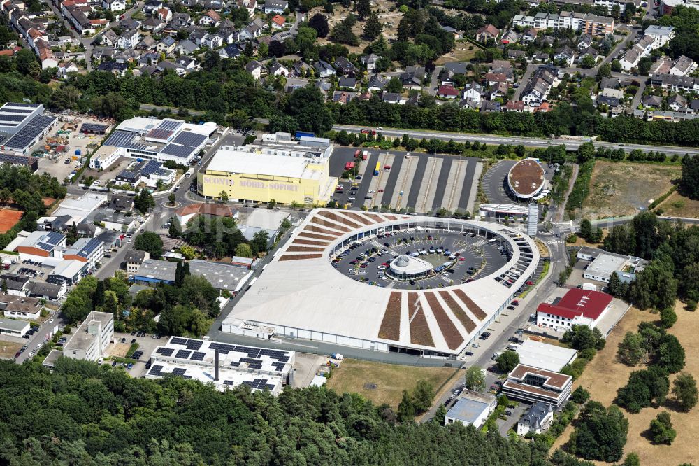 Aerial photograph Hanau - Building of the shopping center Rondo Steinheim in Hanau in the state Hesse, Germany