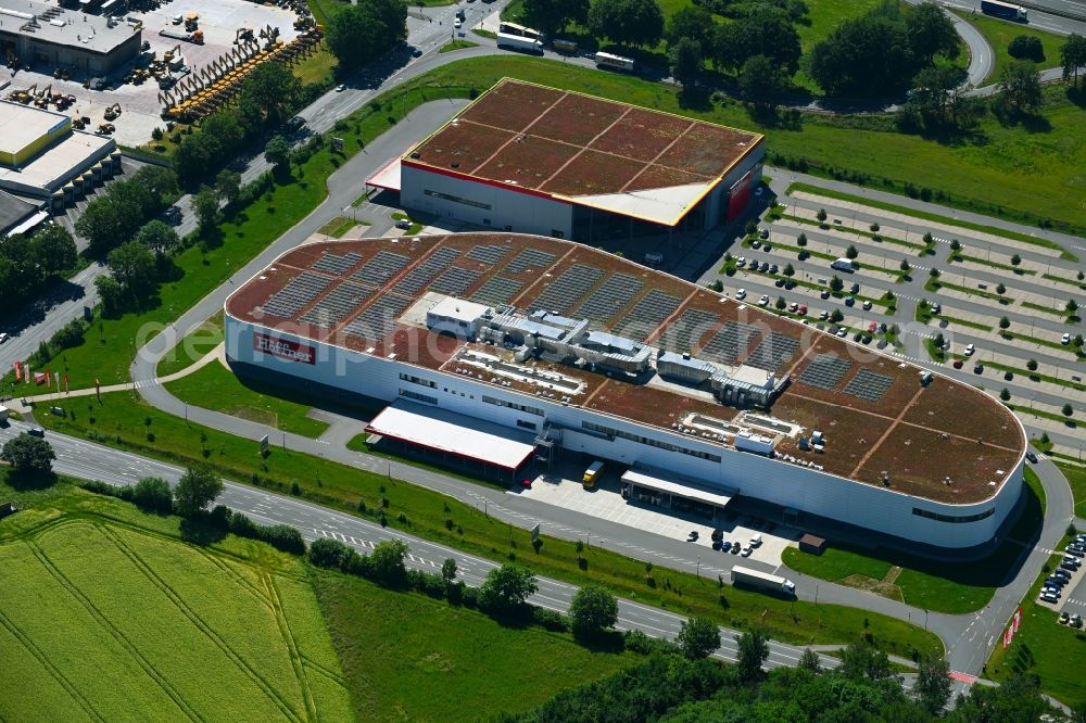 Aerial image Hamm - Building of the furniture store - furniture market Hoeffner in the district Rhynern in Hamm in the state North Rhine-Westphalia, Germany