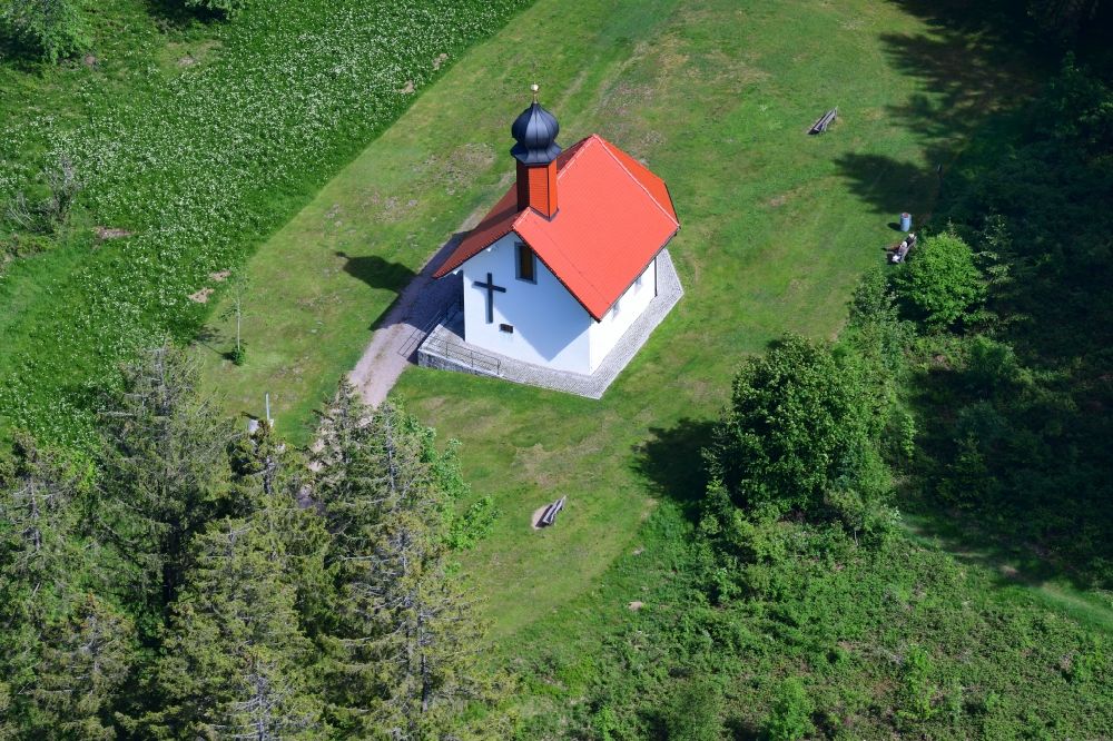 Herrischried from the bird's eye view: Building of the chapel Oedlandkapelle near Hornberg in Herrischried in the Black Forest in the state Baden-Wurttemberg, Germany