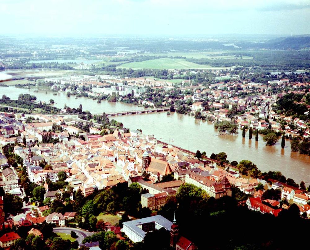 Aerial photograph Pirna / Sachsen - 15.08.2002 Elbehochwasser in Pirna / Sachsen