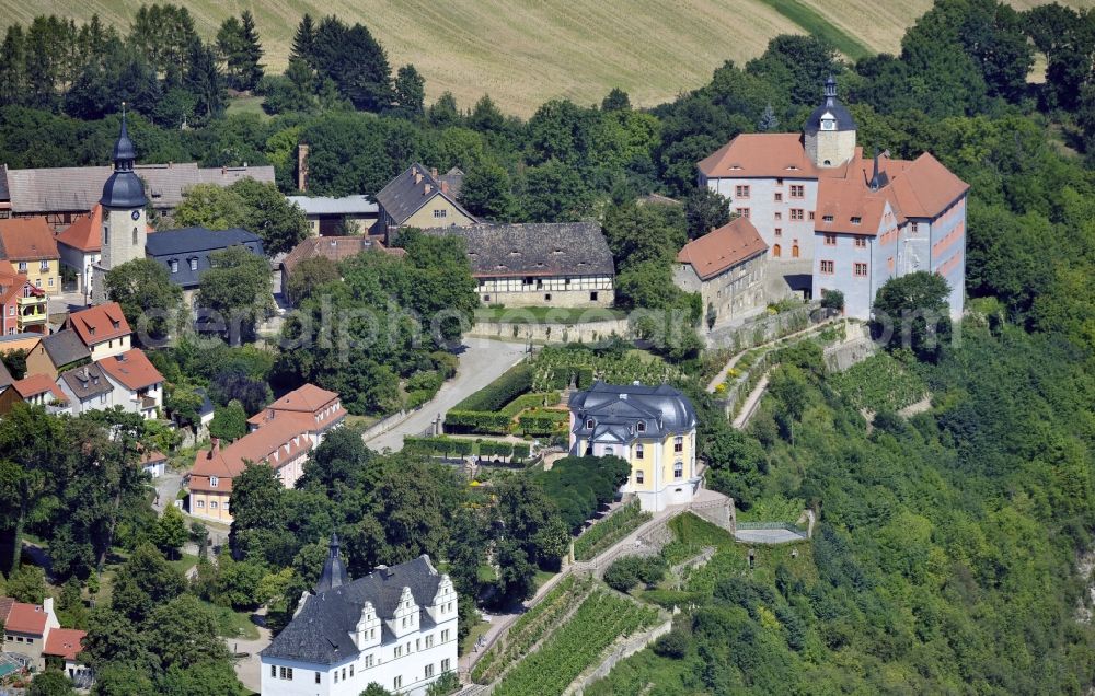 Aerial photograph Dornburg-Camburg - View of the ensemble of the three Castles of Dornburg in Dornburg-Camburg in Thuringia