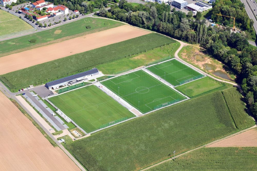 Aerial photograph Binzen - Ensemble of sports grounds in Binzen in the state Baden-Wuerttemberg, Germany