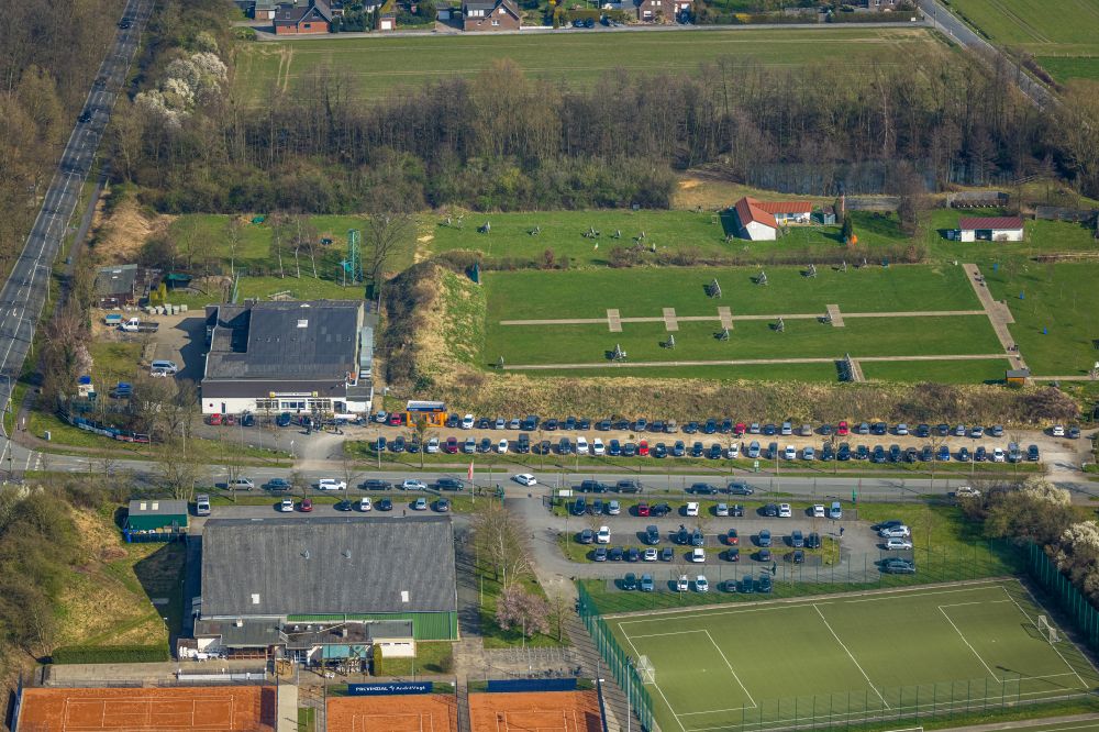 Aerial image Hamm - Ensemble of sports grounds of the archery range of the HSC archery center on street Hubert-Westermeier-Strasse in Hamm at Ruhrgebiet in the state North Rhine-Westphalia, Germany