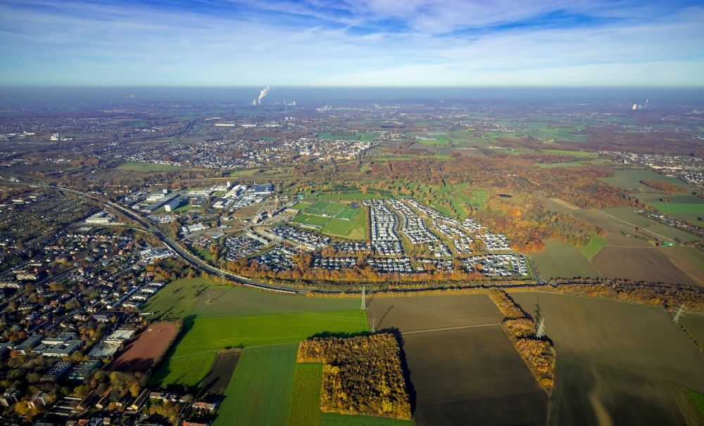 Aerial photograph Dortmund - Ensemble of sports grounds of BVB Trainingszentrum on Adi-Preissler-Allee in the district Brackel in Dortmund in the state North Rhine-Westphalia, Germany