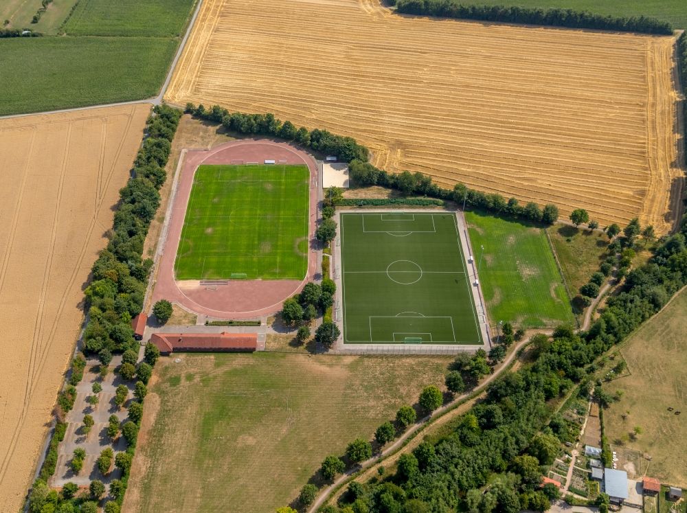 Everswinkel from above - Ensemble of sports grounds of SC DJK Everswinkel on Wester in Everswinkel in the state North Rhine-Westphalia, Germany