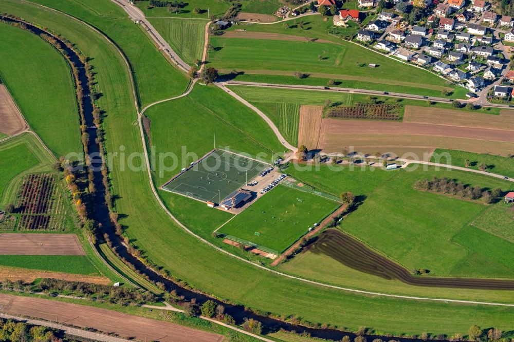 Aerial photograph Bollenbach - Ensemble of sports grounds Fischerbach in Kinzigtal in Bollenbach in the state Baden-Wurttemberg, Germany