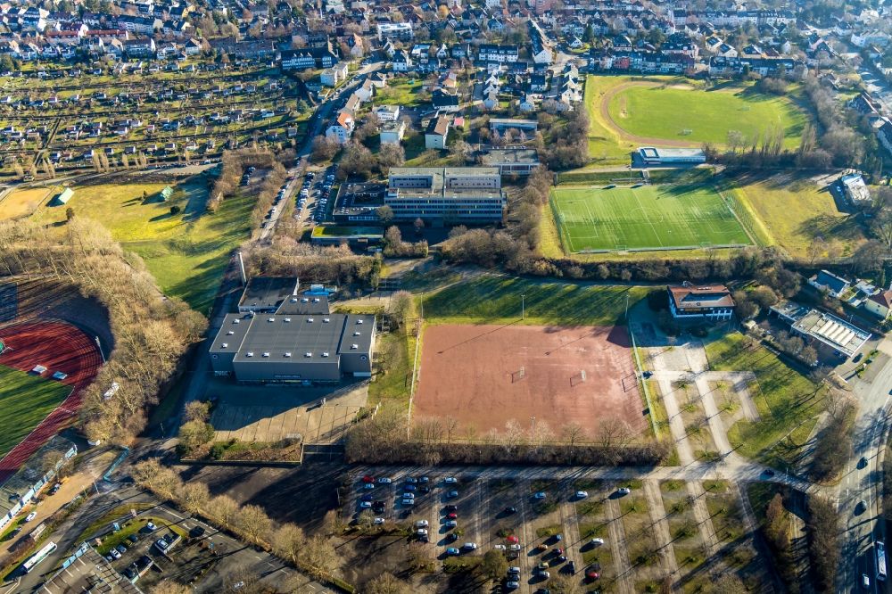 Aerial image Hagen - Ensemble of sports grounds in Hagen in the state North Rhine-Westphalia, Germany