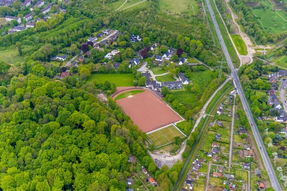 Gelsenkirchen from above - Ensemble of sports grounds on Halfmannsweg in Gelsenkirchen at Ruhrgebiet in the state North Rhine-Westphalia, Germany