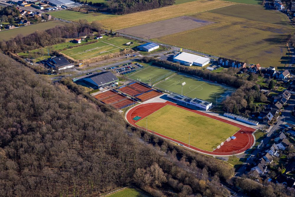 Hamm from above - Ensemble of sports grounds in the district Westtuennen in Hamm at Ruhrgebiet in the state North Rhine-Westphalia, Germany