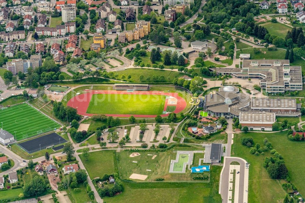Aerial image Freudenstadt - Ensemble of sports grounds Hermann-Saam-Sportfeld in Freudenstadt in the state Baden-Wuerttemberg