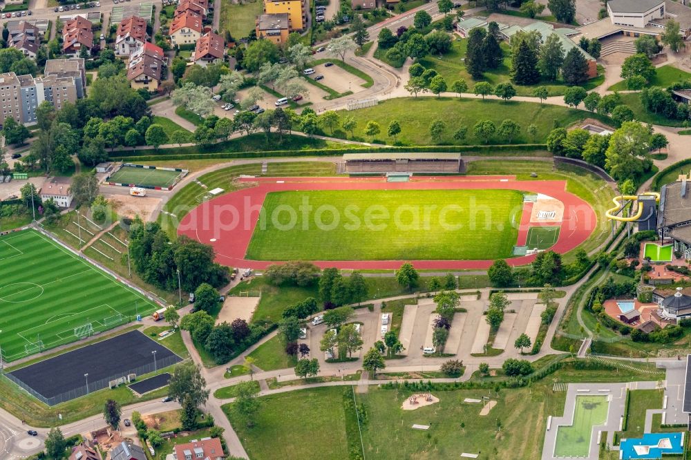 Aerial photograph Freudenstadt - Ensemble of sports grounds Hermann-Saam-Sportfeld in Freudenstadt in the state Baden-Wuerttemberg