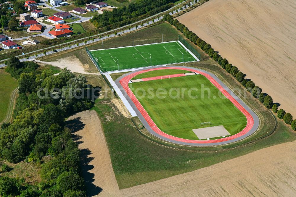 Aerial photograph Klütz - Ensemble of sports grounds in Kluetz in the state Mecklenburg - Western Pomerania, Germany