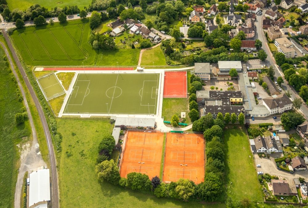 Aerial image Hamm - Ensemble of sports grounds of VfL Mark 1928 e.V. in the district Norddinker in Hamm in the state North Rhine-Westphalia, Germany