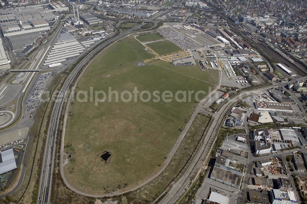 Aerial image Böblingen - Development area on the former airfield in Boeblingen in Baden-Wuerttemberg. The site is to be developed as a commercial and residential area