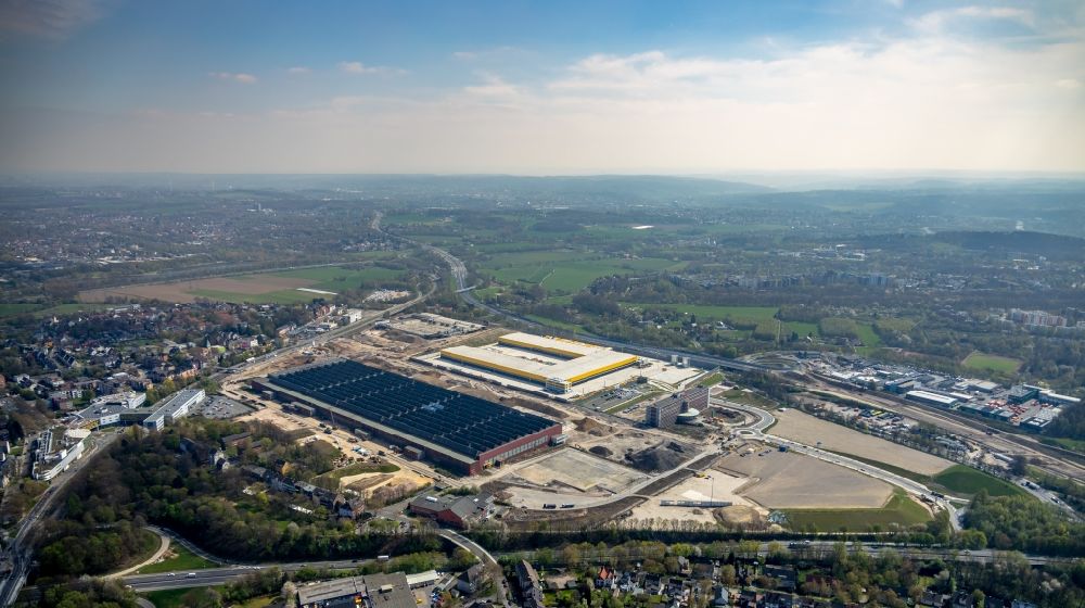 Bochum from the bird's eye view: Development area of Areal MARK 51A?7 on the site of the former Opelwerk in Bochum in the federal state of North Rhine-Westphalia, Germany