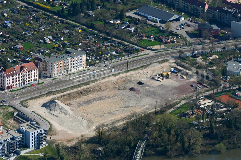Halle (Saale) from the bird's eye view: Development area and building land fallow on street Boellberger Weg in the district Suedliche Innenstadt in Halle (Saale) in the state Saxony-Anhalt, Germany