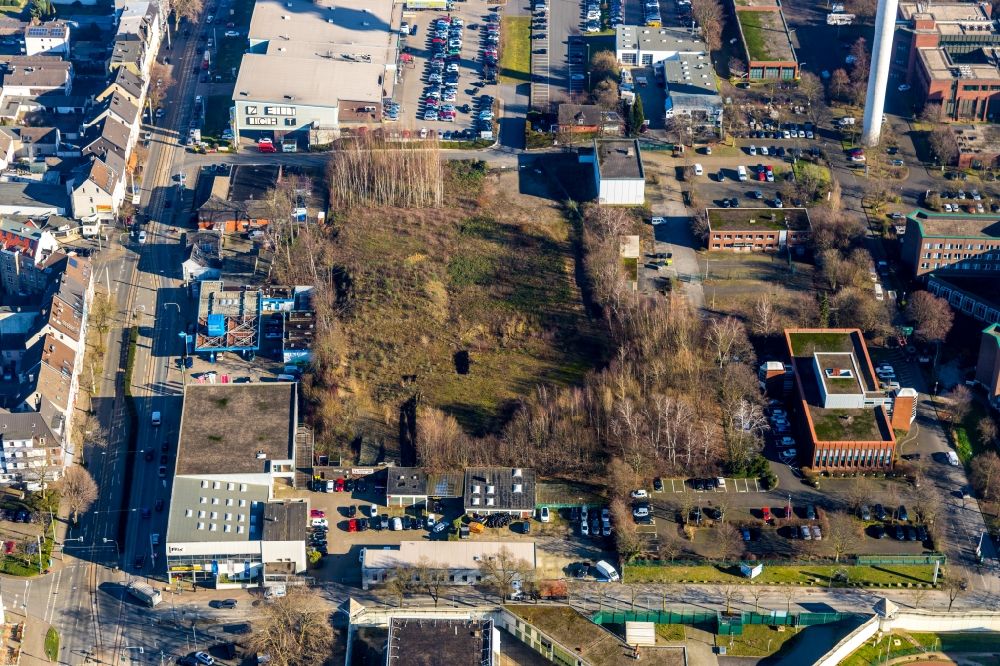 Aerial image Bochum - Development area and building land fallow Karl-Lange-Strasse - Castroper Strasse in the district Innenstadt in Bochum in the state North Rhine-Westphalia, Germany