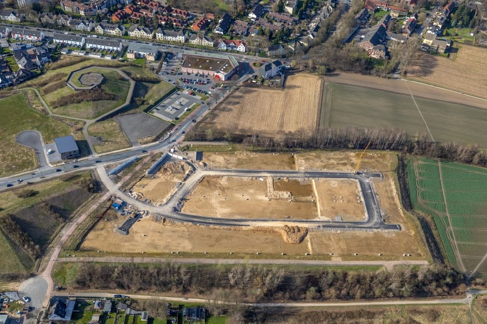 Aerial photograph Bochum - Development area and building land fallow on Marie-Luise-Tanski-Strasse in Gewerbepark Hiltrop in Bochum in the state North Rhine-Westphalia, Germany