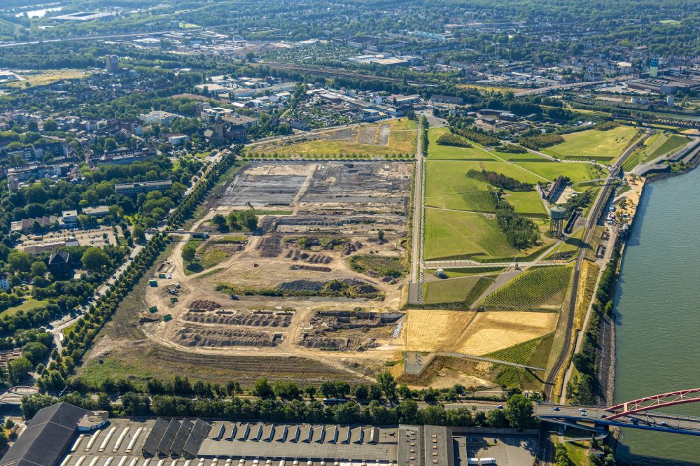 Aerial image Duisburg - Development area and building land fallow on Woerthstrasse in the district Hochfeld in Duisburg in the Ruhr area in the state North Rhine-Westphalia, Germany