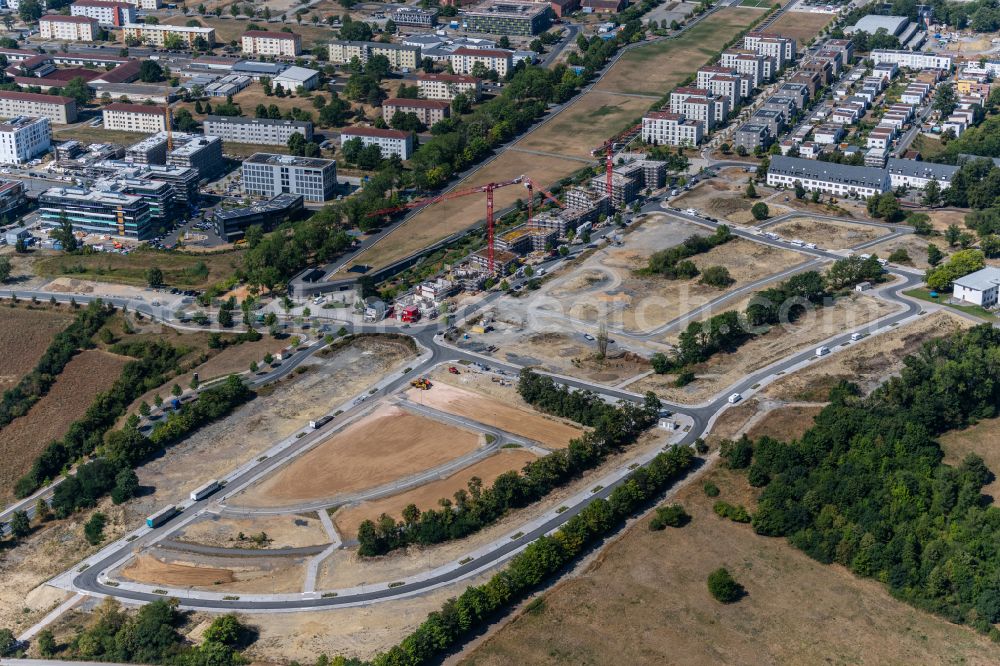 Aerial photograph Würzburg - Development area and building land fallow on Rottendorfer Strasse in the district Frauenland in Wuerzburg in the state Bavaria, Germany