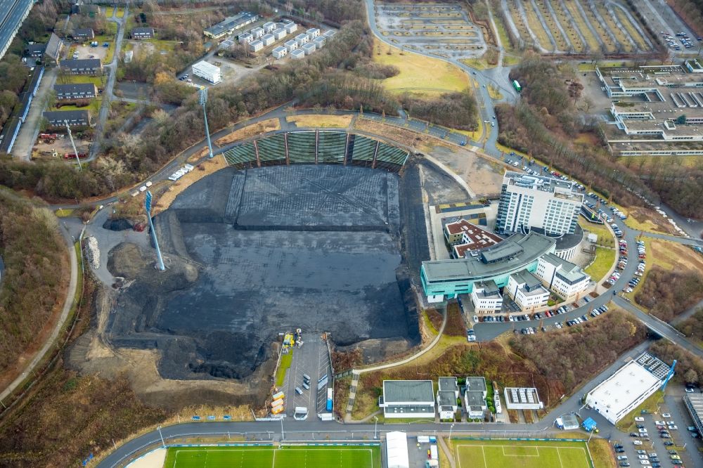 Aerial photograph Gelsenkirchen - Development area and building land fallow Stadionring - Parkallee in the district Gelsenkirchen-Ost in Gelsenkirchen in the state North Rhine-Westphalia