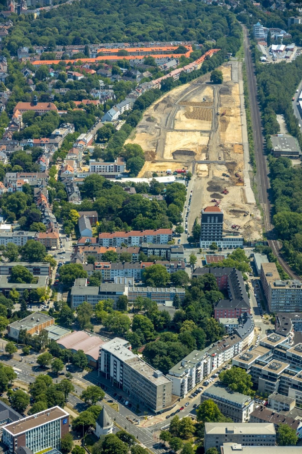 Aerial image Dortmund - Development area and building land fallow on Heiliger Weg in Dortmund in the state North Rhine-Westphalia, Germany