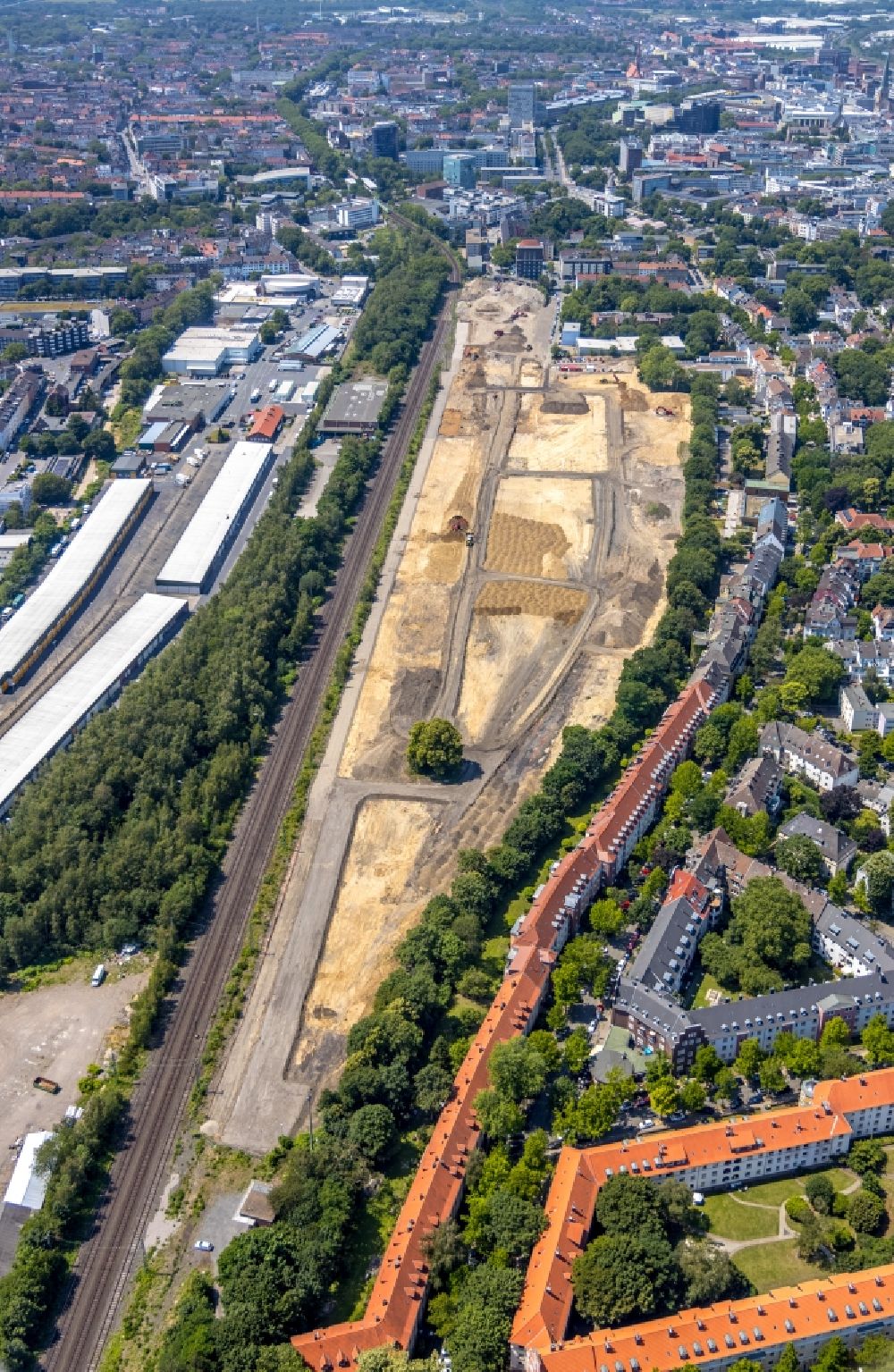 Aerial photograph Dortmund - Development area and building land fallow on Heiliger Weg in Dortmund in the state North Rhine-Westphalia, Germany