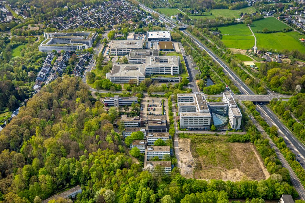 Essen from above - Development area and building land fallow at the Theodor-Althoff-Strasse in Essen in the state of North Rhine-Westphalia, Germany
