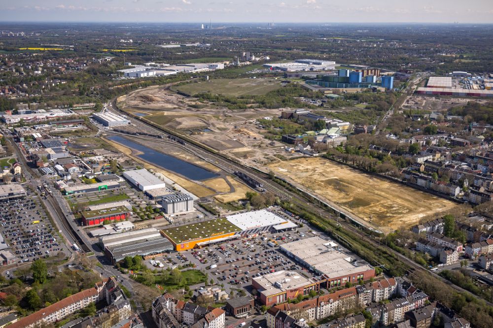 Aerial photograph Dortmund - Development area of the industrial wasteland of the Dortmund Logistik GmbH in Dortmund in the Ruhr area in the state of North Rhine-Westphalia, Germany