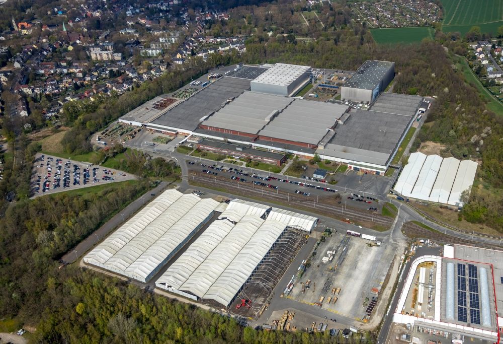 Bochum from above - Development area of the former industrial and commercial area of the Opel-Flaeche along the Hauptstrasse in Bochum in the state of North Rhine-Westphalia, Germany