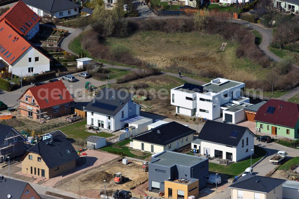 Magdeburg from the bird's eye view: Single-family residential development area on pear garden in Magdeburg Ottersleben