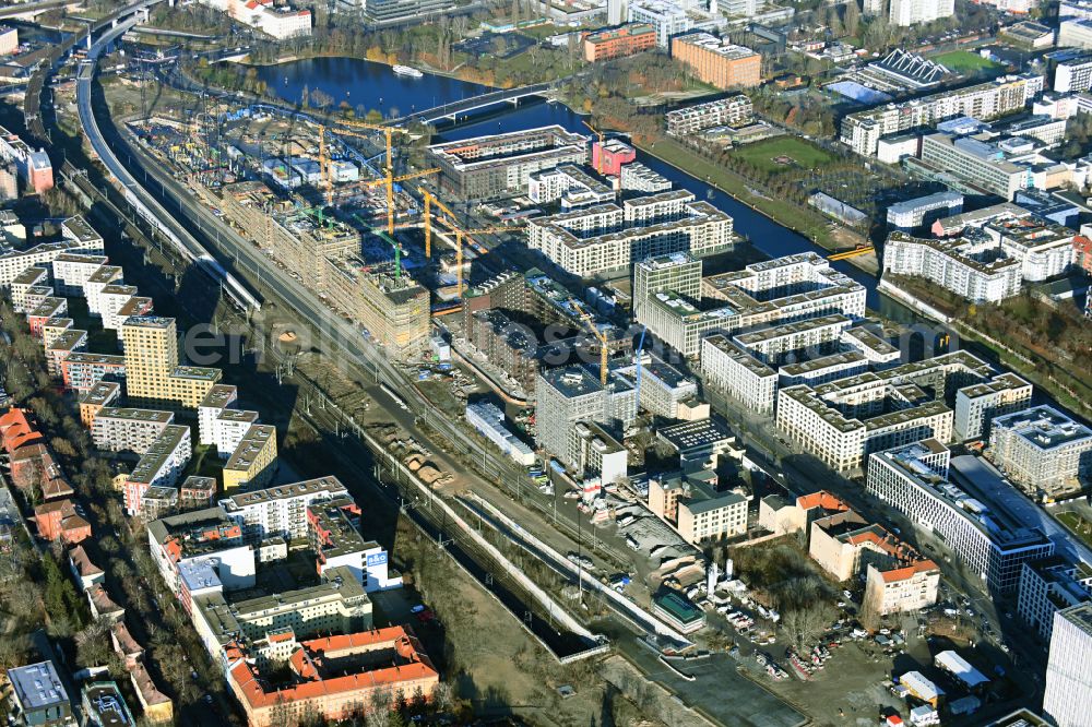 Aerial photograph Berlin - Development area of industrial wasteland of Europa City along the Heidestrasse in the district Moabit in Berlin, Germany