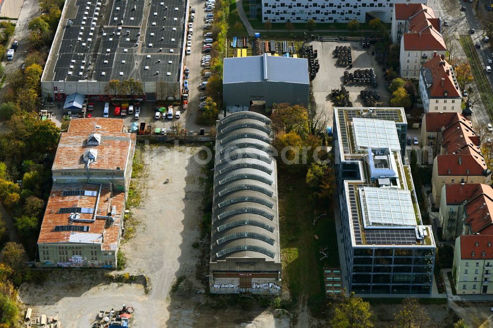 Aerial image München - Development area of industrial wasteland old warehouses in the district Maxvorstadt in Munich in the state Bavaria, Germany