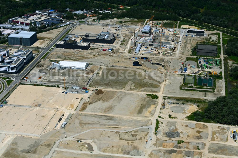 Ingolstadt from above - Development area of industrial wasteland IN-Campus in the district Niederfeld in Ingolstadt in the state Bavaria, Germany