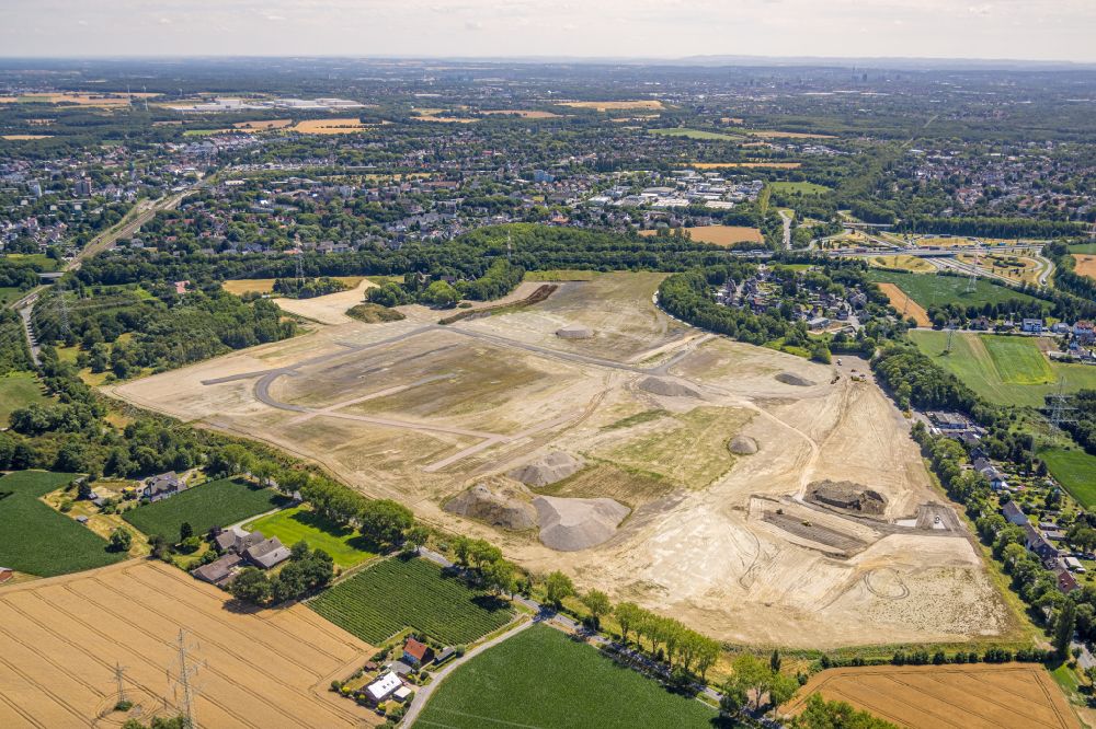 Aerial image Oestrich - Development area of industrial wasteland of the former Knepper power plant site in Castrop-Rauxel at Ruhrgebiet in the state North Rhine-Westphalia, Germany