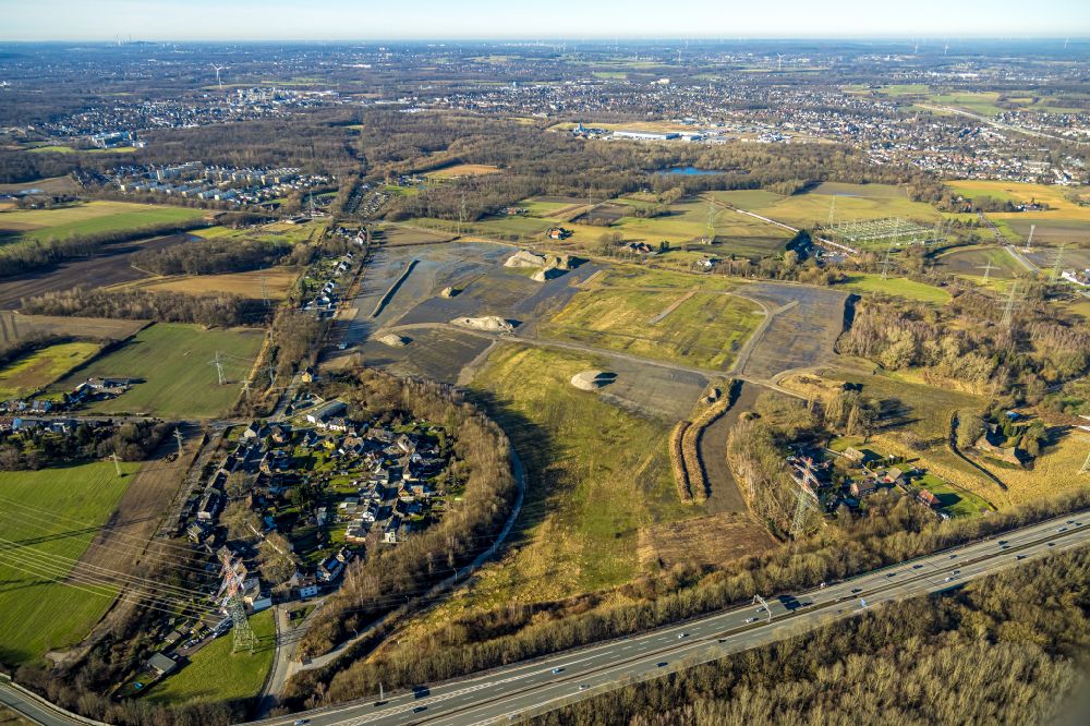 Aerial photograph Oestrich - Development area of industrial wasteland of the former Knepper power plant site in Castrop-Rauxel at Ruhrgebiet in the state North Rhine-Westphalia, Germany