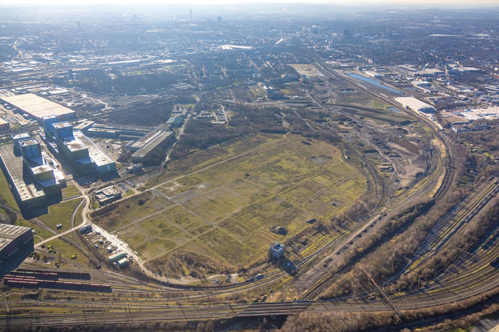Aerial image Dortmund - Development area of the industrial chain on the site of the former Westfalenhuette in Dortmund, North Rhine-Westphalia