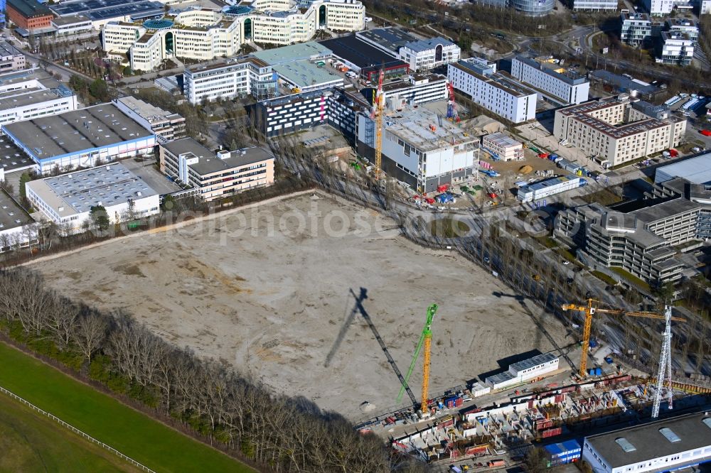Aerial photograph Aschheim - Development area of industrial wasteland on Karl-Hammerschmidt-Strasse in the district Dornach in Aschheim in the state Bavaria, Germany