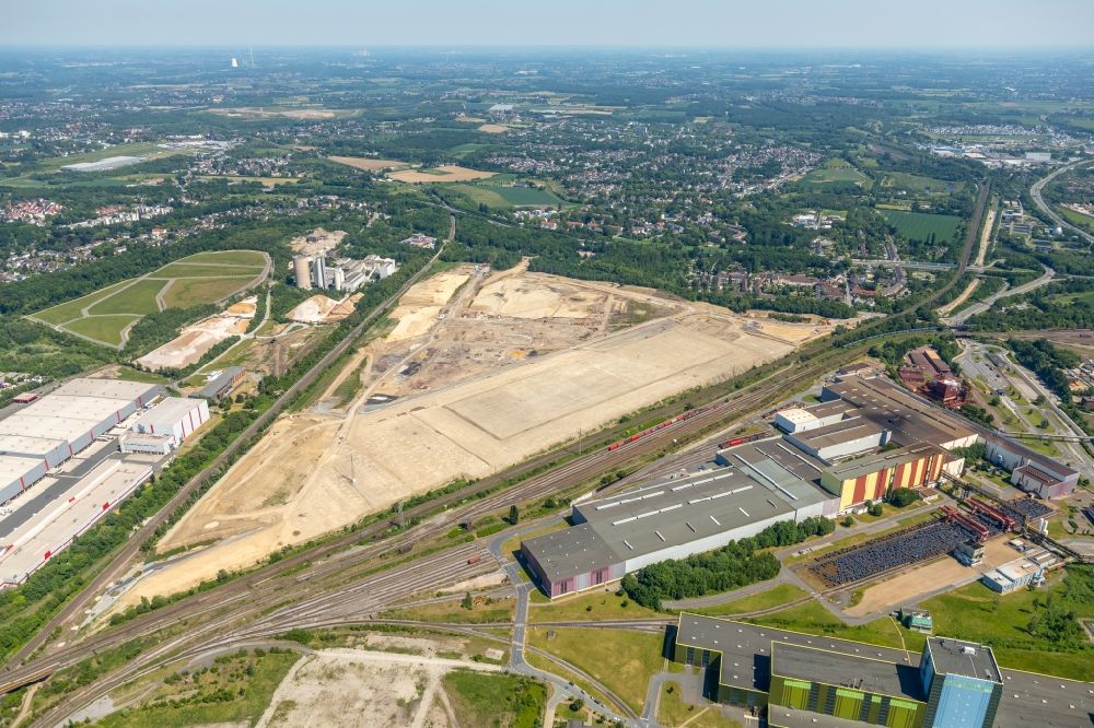 Dortmund from above - Development area of industrial wasteland on Rueschebrinkstrasse in the district Scharnhorst in Dortmund in the state North Rhine-Westphalia, Germany