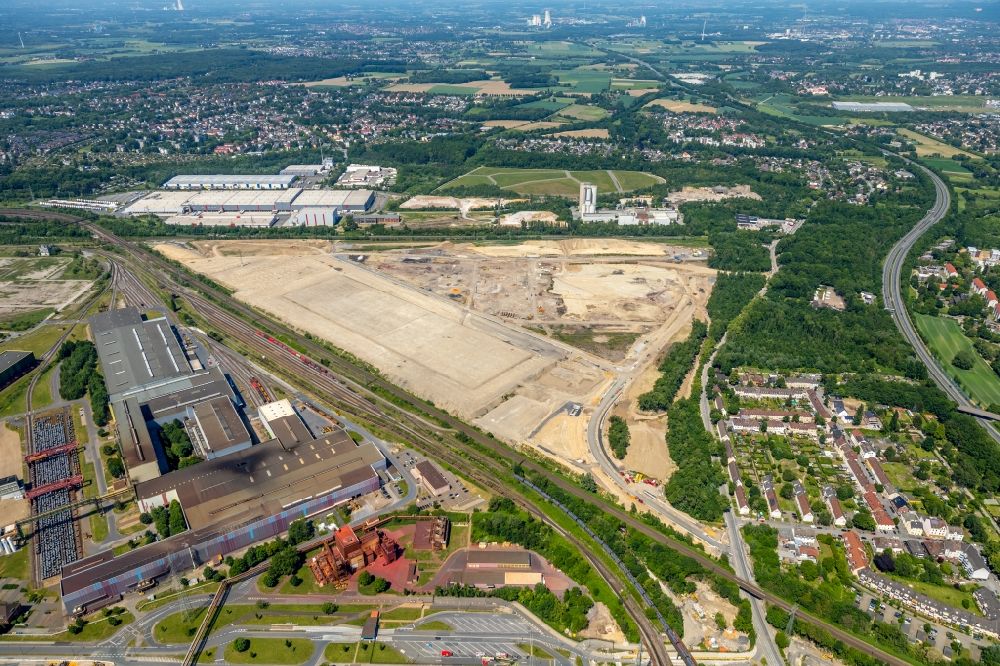 Aerial image Dortmund - Development area of industrial wasteland on Rueschebrinkstrasse in the district Scharnhorst in Dortmund in the state North Rhine-Westphalia, Germany