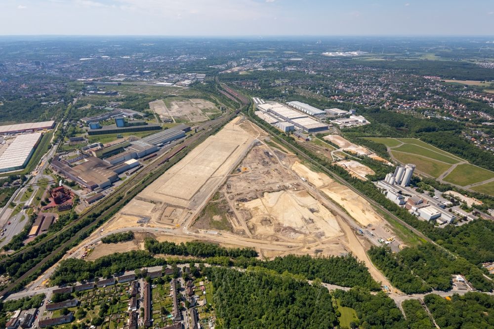 Aerial photograph Dortmund - Development area of industrial wasteland on Rueschebrinkstrasse in the district Scharnhorst in Dortmund in the state North Rhine-Westphalia, Germany