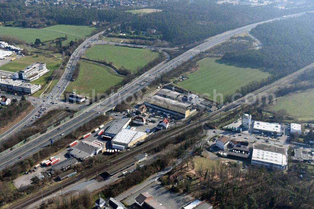 Darmstadt from above - Development area of industrial wasteland Pfungstadt road to the meadows along the BAB A5 motorway and the main road B462 in Darmstadt in Hesse