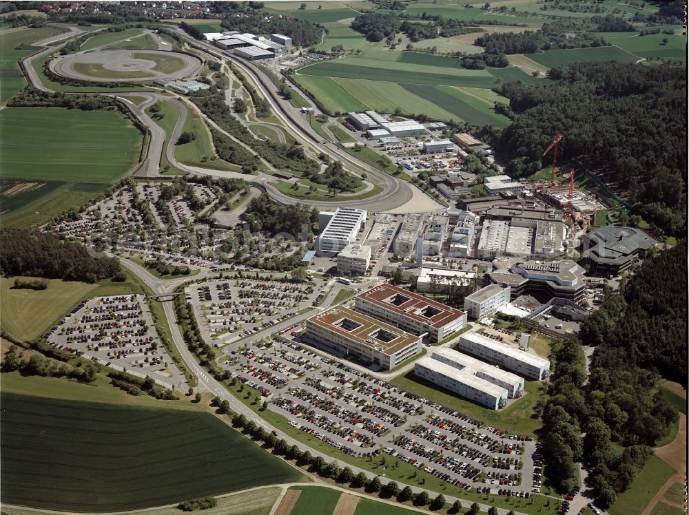 Aerial image Weissach - Development Centre Porsche Engineering Group in Weissach in the state of Baden-Wuerttemberg