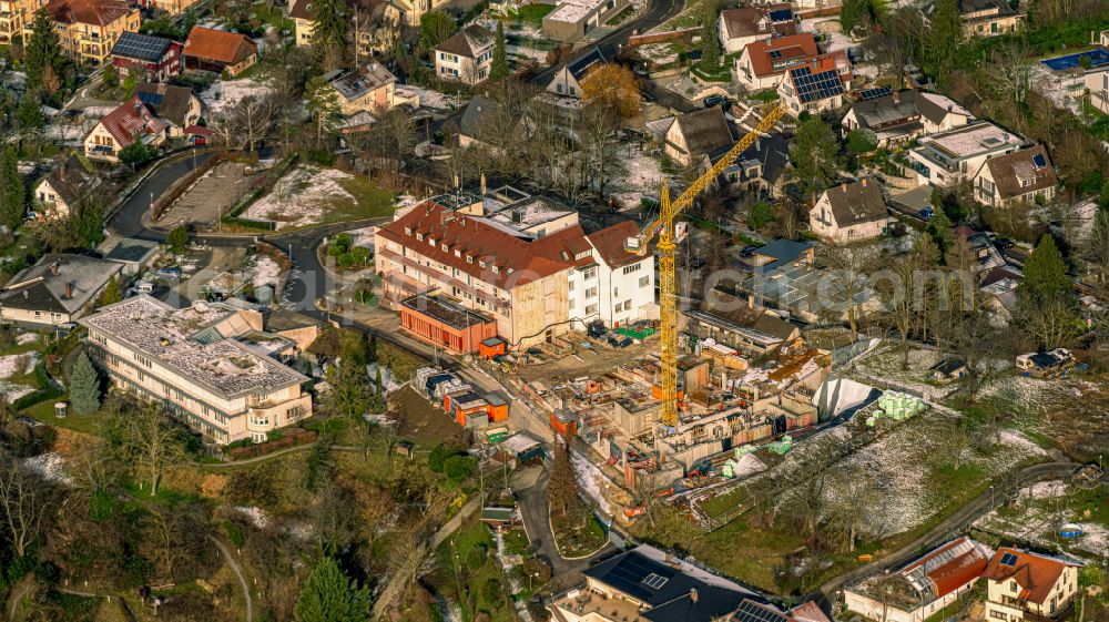 Aerial image Ettenheim - New construction of a rehabilitation clinic on the clinical grounds of the district hospital Ortenauklinik on Robert-Koch-Strasse in Ettenheim in the state Baden-Wuerttemberg, Germany