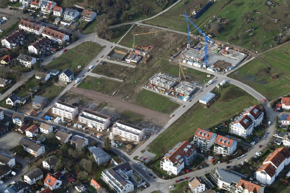 Aerial image Lörrach - Construction sites for the new residential area Belist of detached housing estate in the district Haagen in Loerrach in the state Baden-Wurttemberg, Germany