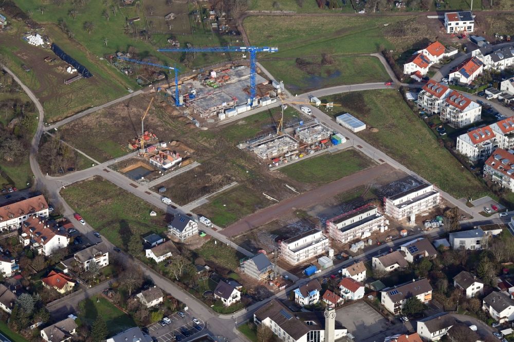 Aerial photograph Lörrach - Construction sites for the new residential area Belist of detached housing estate in the district Haagen in Loerrach in the state Baden-Wurttemberg, Germany
