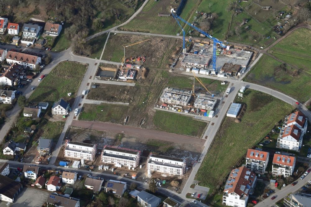 Lörrach from the bird's eye view: Construction sites for the new residential area Belist of detached housing estate in the district Haagen in Loerrach in the state Baden-Wurttemberg, Germany
