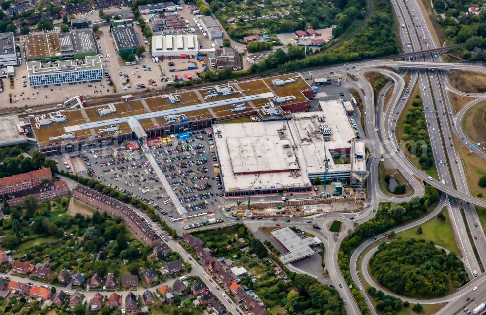 Aerial image Kiel - Expansion construction at the building complex of the shopping center CITTI-PARK Kiel on street Muehlendamm in Kiel in the state Schleswig-Holstein, Germany