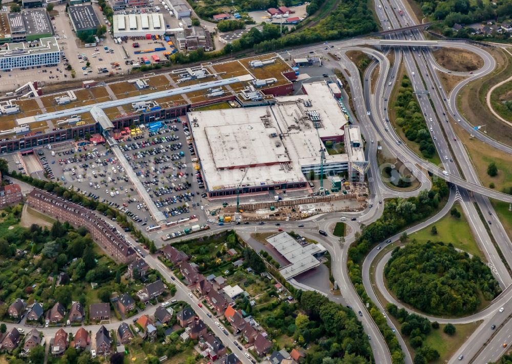 Aerial photograph Kiel - Expansion construction at the building complex of the shopping center CITTI-PARK Kiel on street Muehlendamm in Kiel in the state Schleswig-Holstein, Germany