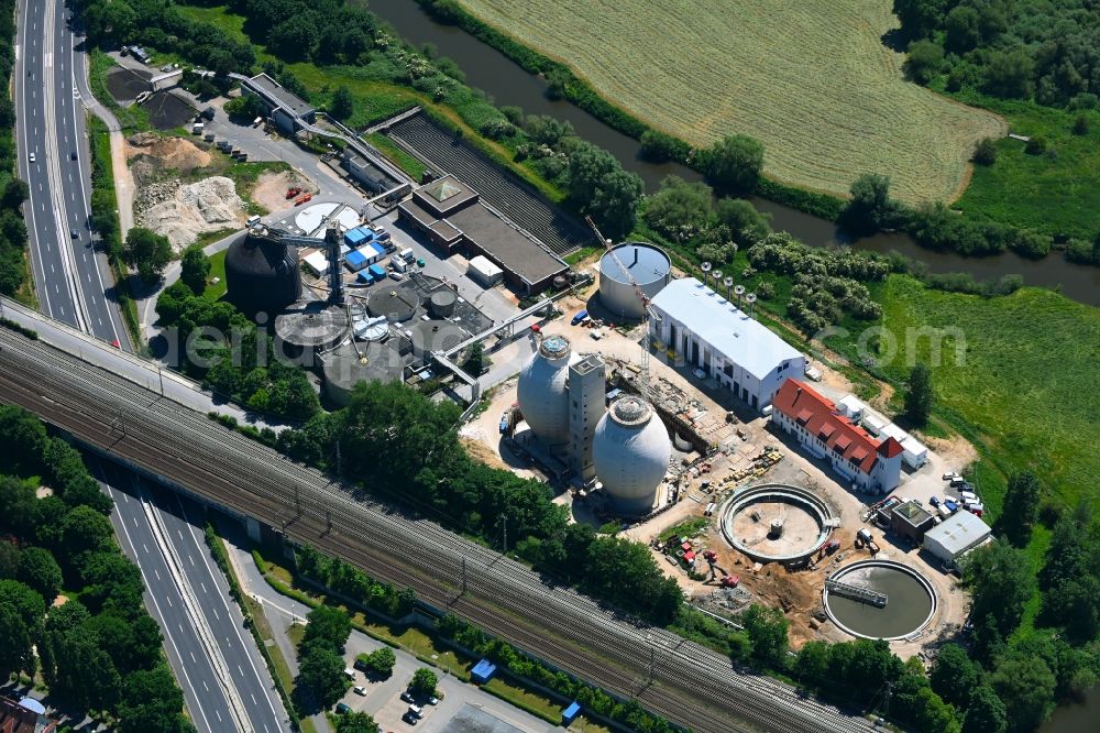 Aerial photograph Hannover - New construction site and extension of the sewage treatment basins and purification stages Klaerwerk Herrenhausen in the district Herrenhausen in Hannover in the state Lower Saxony, Germany